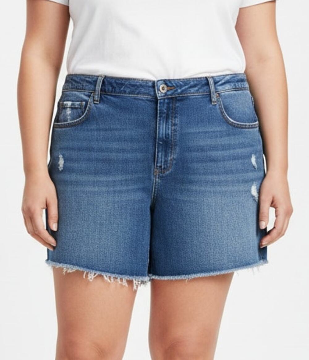 Abercrombie & Fitch Women 24W (37) Curve Love "High Rise Mom" Denim Shorts New!
